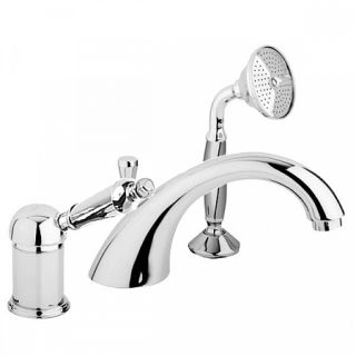 Смеситель на борт ванны однорычажный с выдвижным душем и переключателем, хром Cezares ELITE-BVDM-01-M